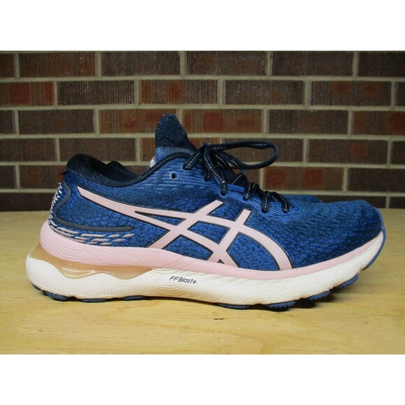 Asics Women Gel Nimbus 24 Blue Pink 1012B201 Sneakers Running Shoes Size 8.5 - Picture 1 of 16